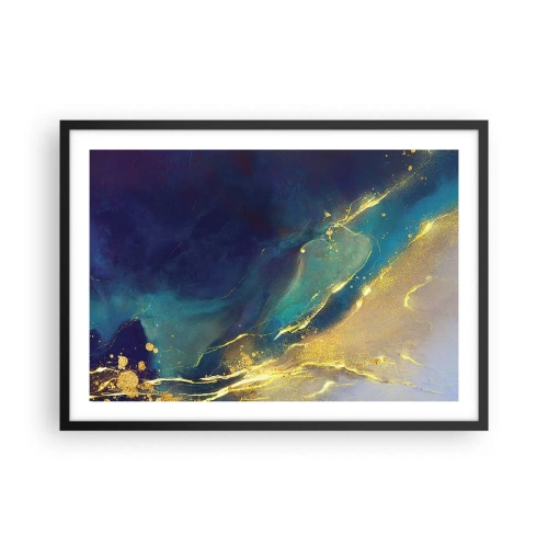 Pôster com moldura preta - Piscina dourada - 70x50 cm