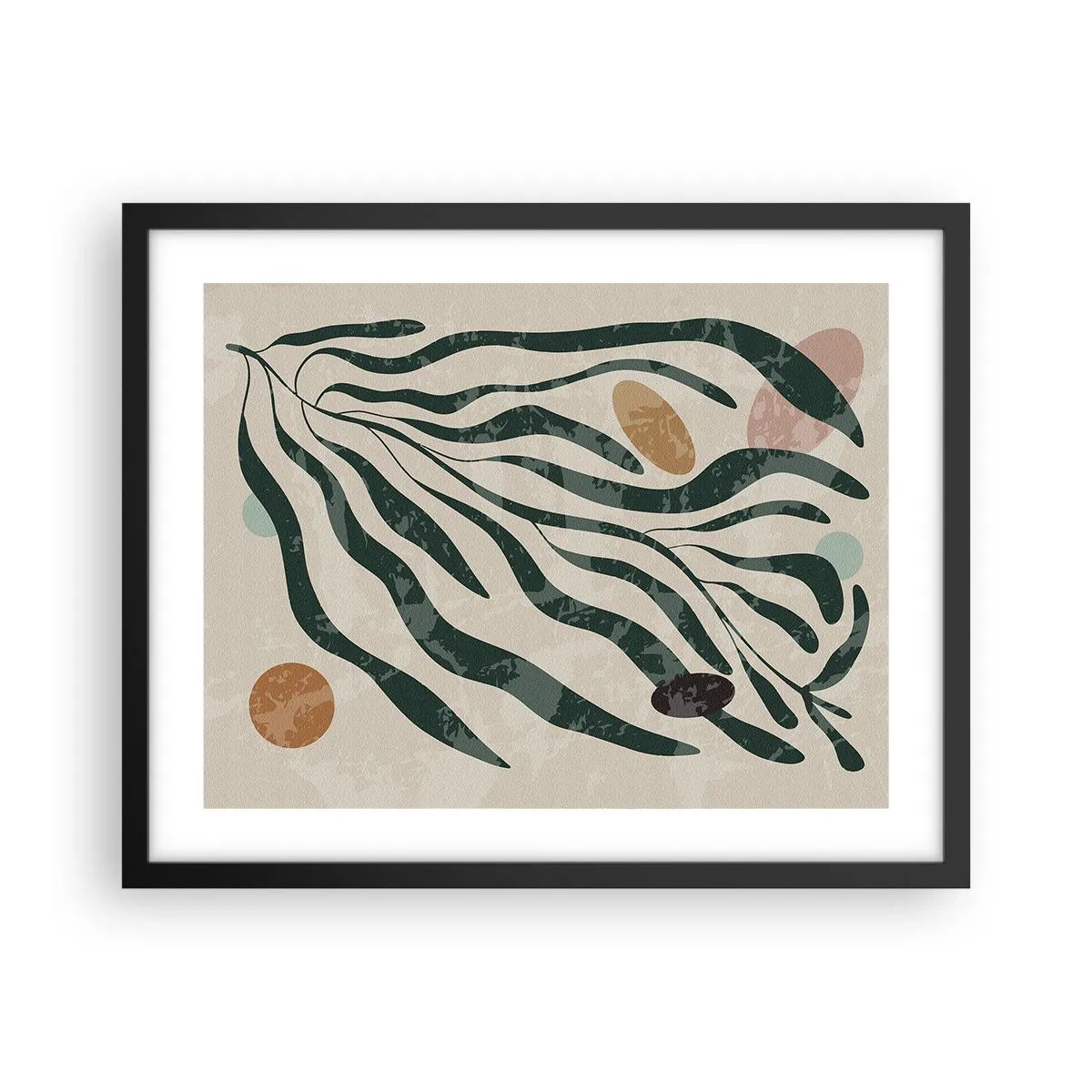 Pôster com moldura preta - Entre a vegetação - 50x40 cm