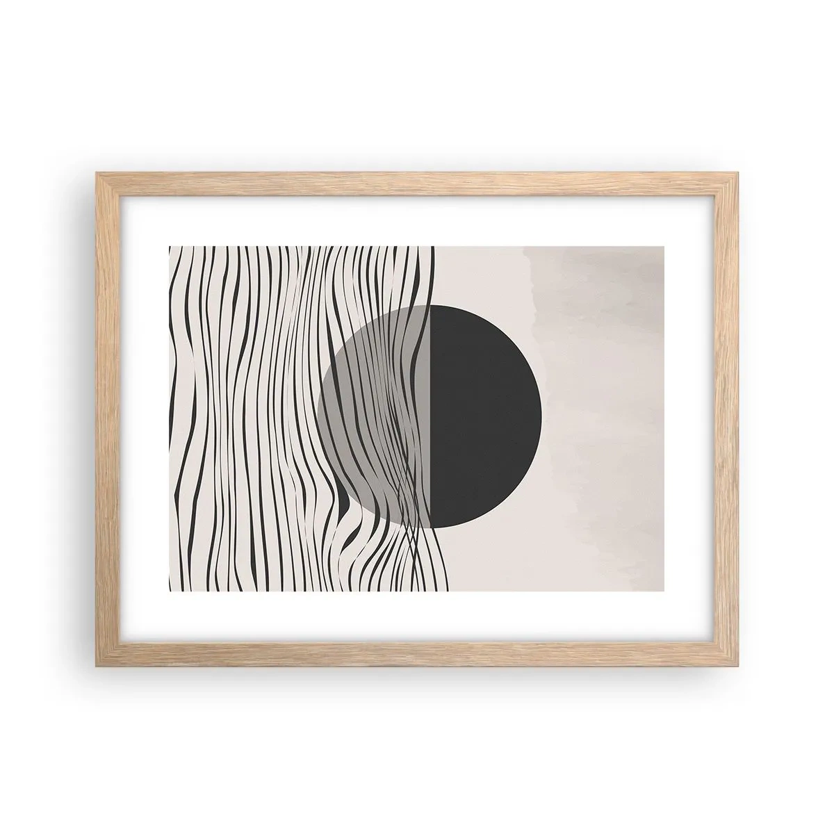 Pôster com moldura de carvalho claro - Composição da metade - 40x30 cm