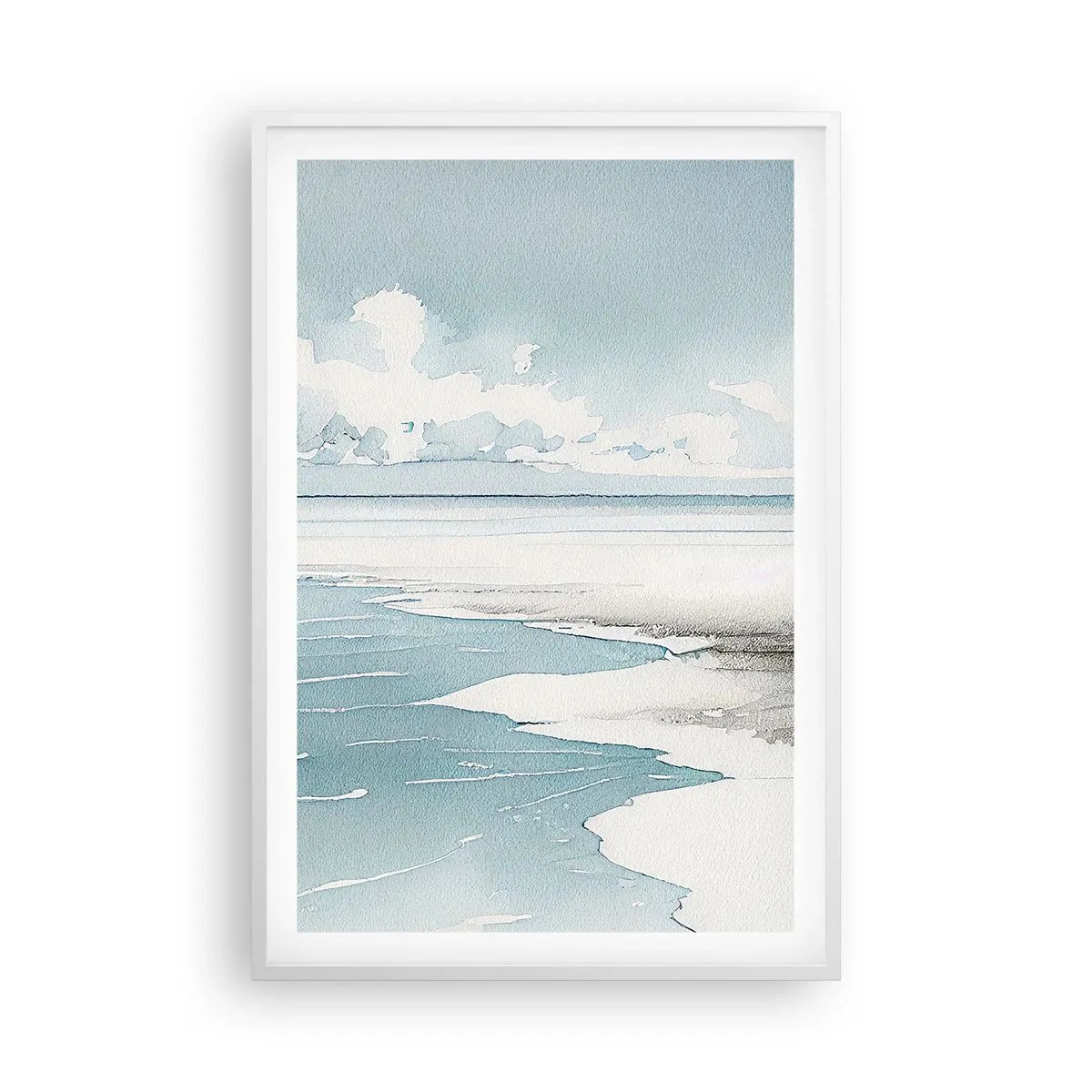 Pôster em moldura branca - Maré suave - 61x91 cm