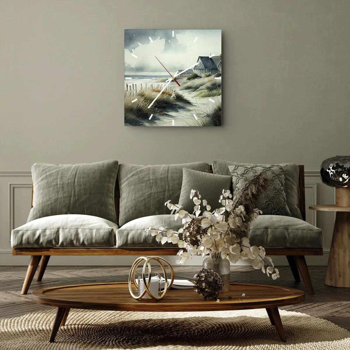 Relógio de parede - Relógio em vidro - Longe da agitação - 40x40 cm