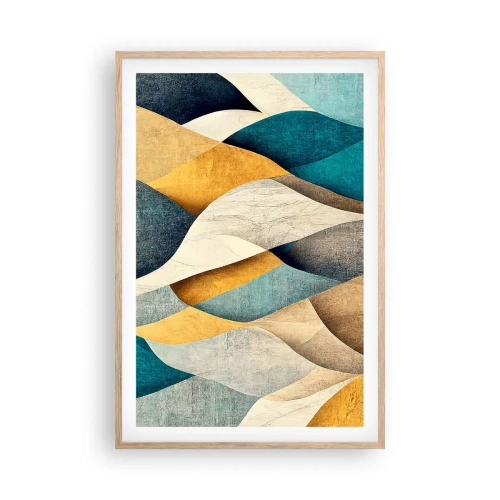 Pôster com moldura de carvalho claro - Ritmo e onda - 61x91 cm