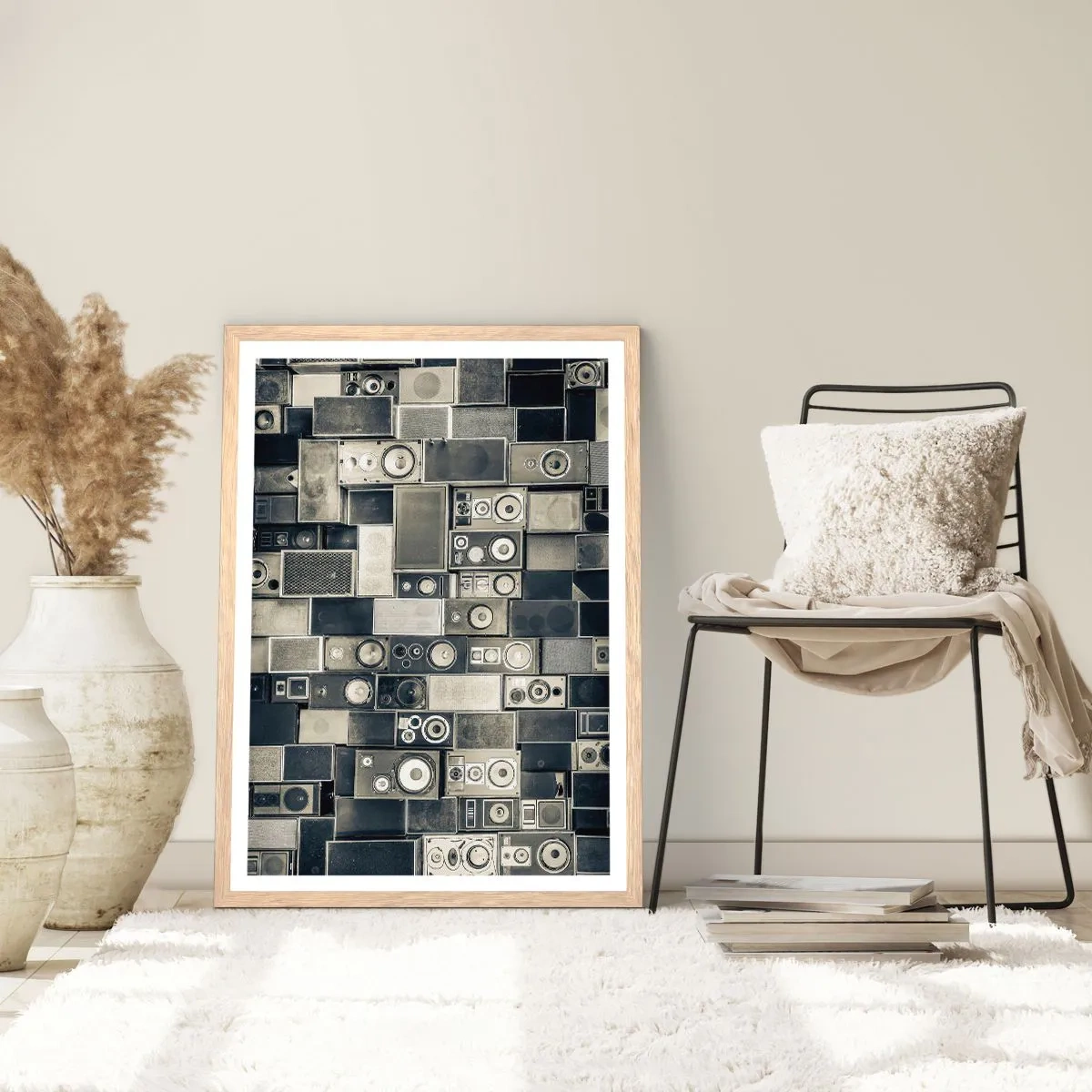 Pôster com moldura de carvalho claro - Está tudo bem - 70x100 cm