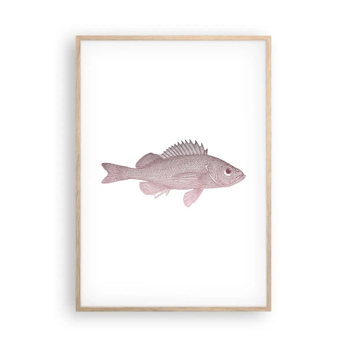 Pôster com moldura de carvalho claro - Peixe de olhos grandes - 70x100 cm