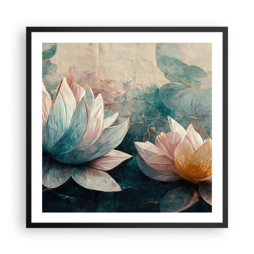 Pôster com moldura preta - Estrelas do lago - 60x60 cm