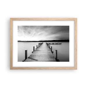 Pôster com moldura de carvalho claro - A fonte da tranquilidade - 40x30 cm