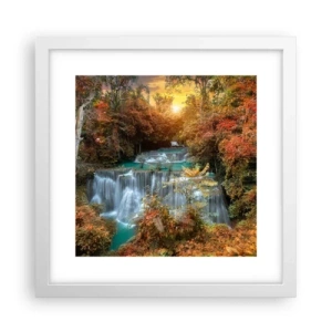 Pôster em moldura branca - O tesouro escondido da floresta - 30x30 cm