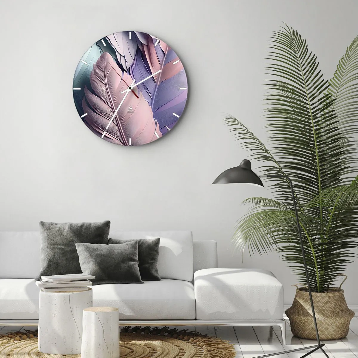 Relógio de parede - Relógio em vidro - Pássaro chique - 40x40 cm