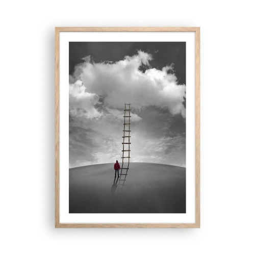 Pôster com moldura de carvalho claro - Tudo é possível - 50x70 cm