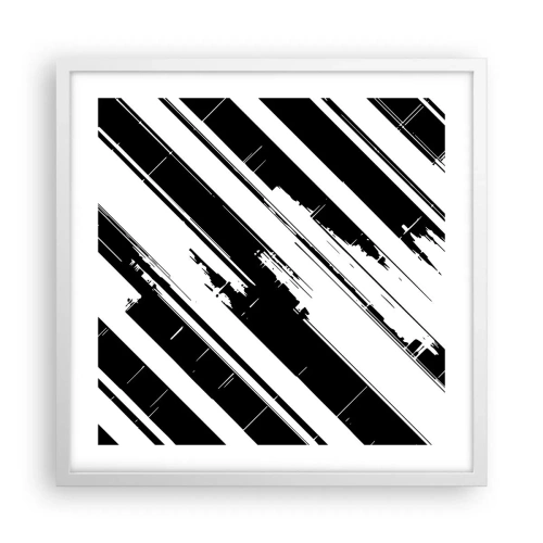 Pôster em moldura branca - Uma composição intensa e dinâmica - 50x50 cm