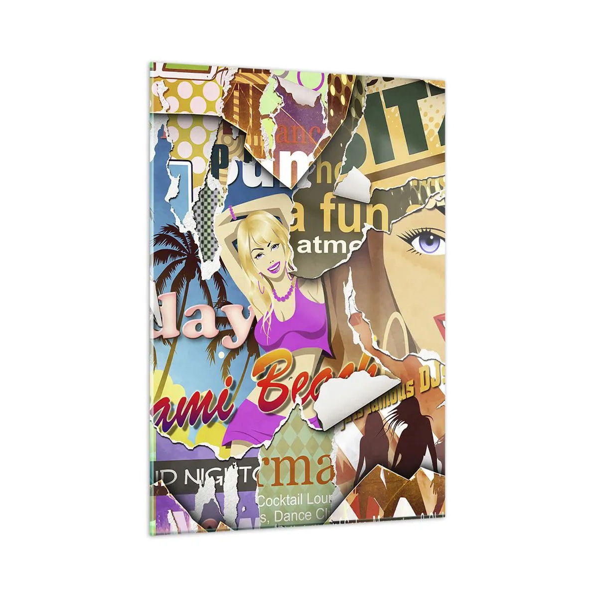 Quadro em vidro - Flashbacks das férias - 50x70 cm