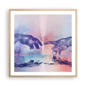 Pôster com moldura de carvalho claro - Faísca divina da vida - 60x60 cm