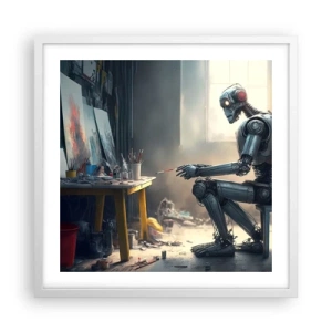 Pôster em moldura branca - O ato de criação - 50x50 cm