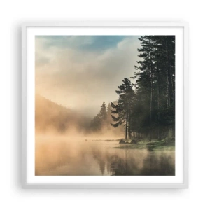 Pôster em moldura branca - O nascimento do dia - 60x60 cm