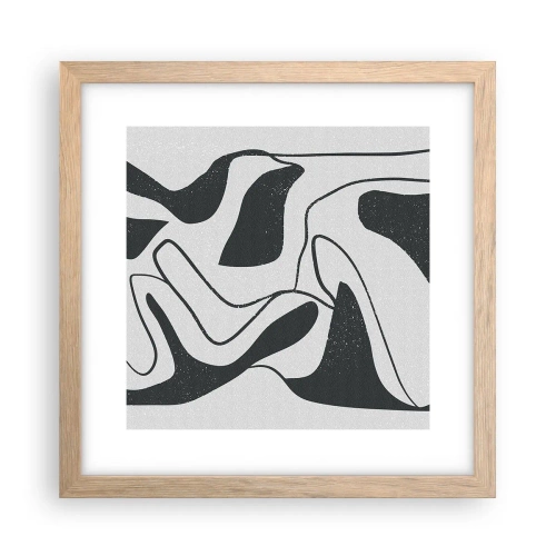 Pôster com moldura de carvalho claro - Labirinto abstrato divertido - 30x30 cm