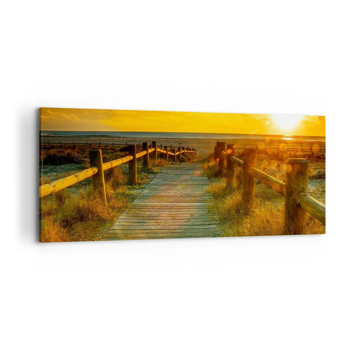 Quadro em tela - Banhado em ouro antigo - 120x50 cm