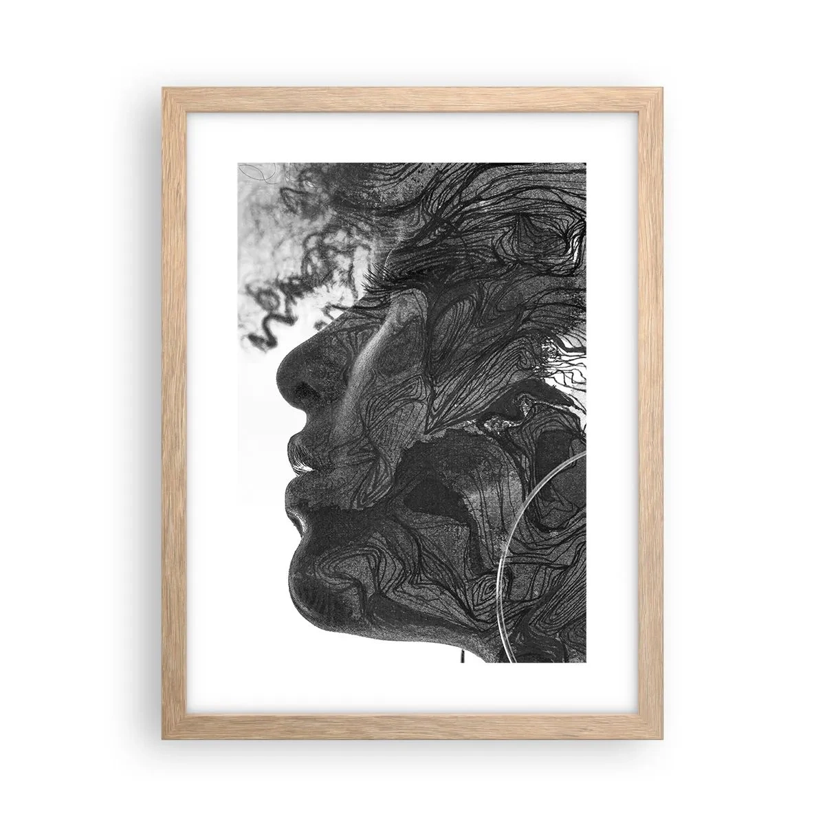 Pôster com moldura de carvalho claro - Entrelaçados em sonhos - 30x40 cm