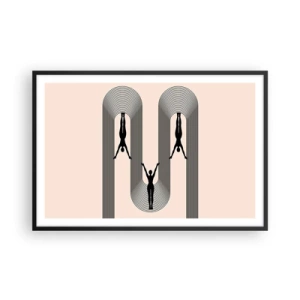Pôster com moldura preta - De cabeça para baixo - 91x61 cm