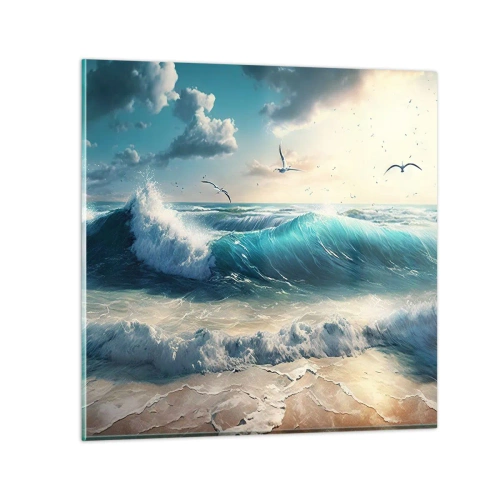 Quadro em vidro - Cantarola apenas para si - 50x50 cm