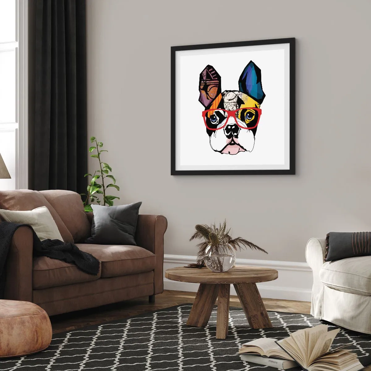 Pôster com moldura preta - Intelectual - 50x50 cm