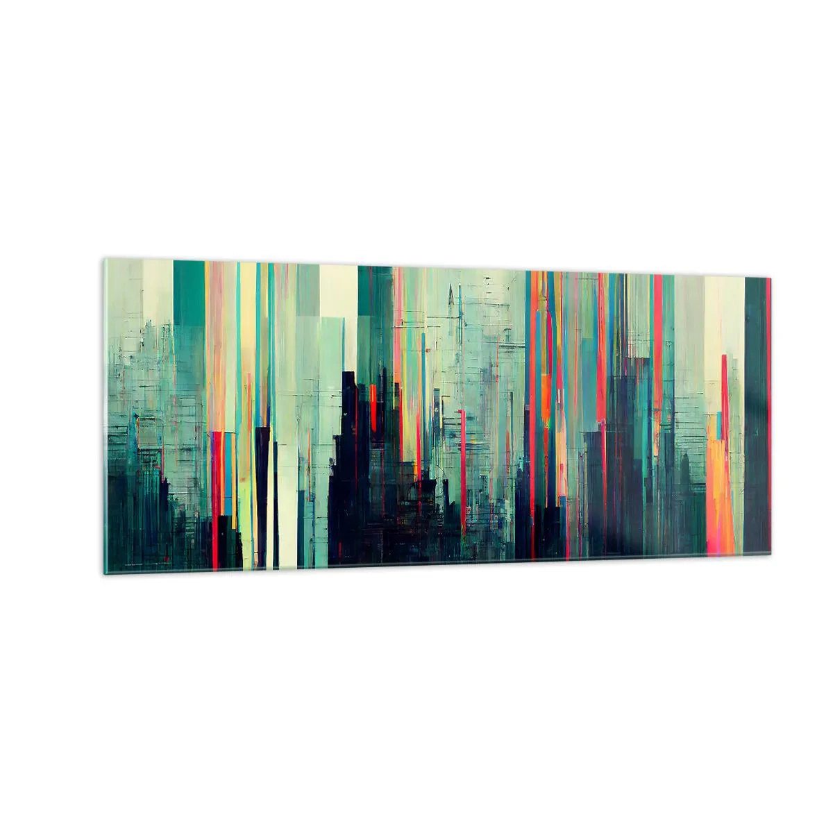 Quadro em vidro - Cidade futurista - 100x40 cm