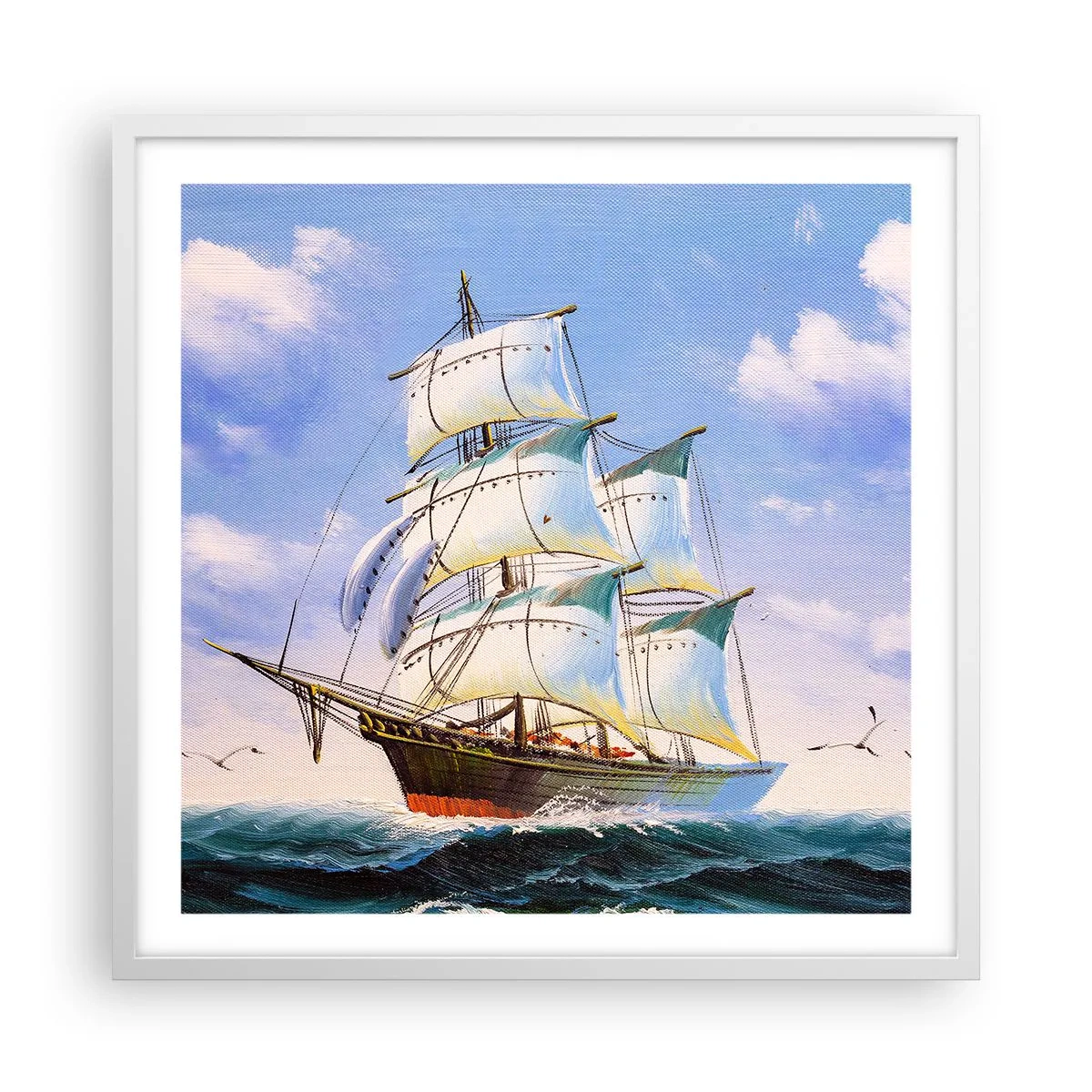 Pôster em moldura branca - Orgulhosamente com o vento - 60x60 cm