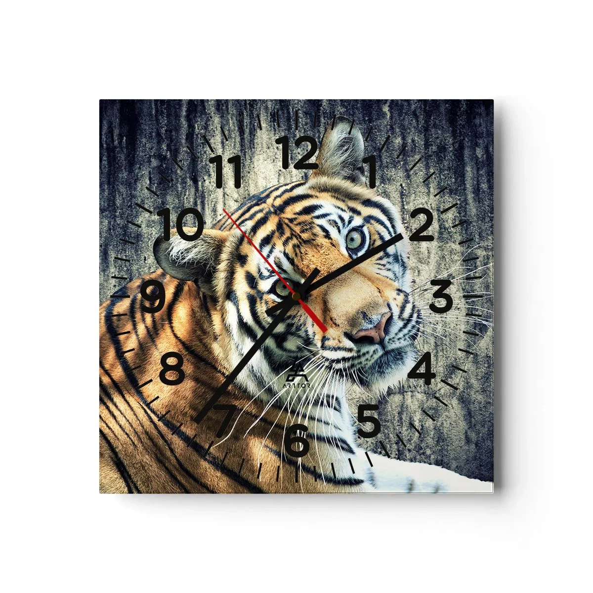 Relógio de parede - Relógio em vidro - Retrato em feixes de luz - 40x40 cm