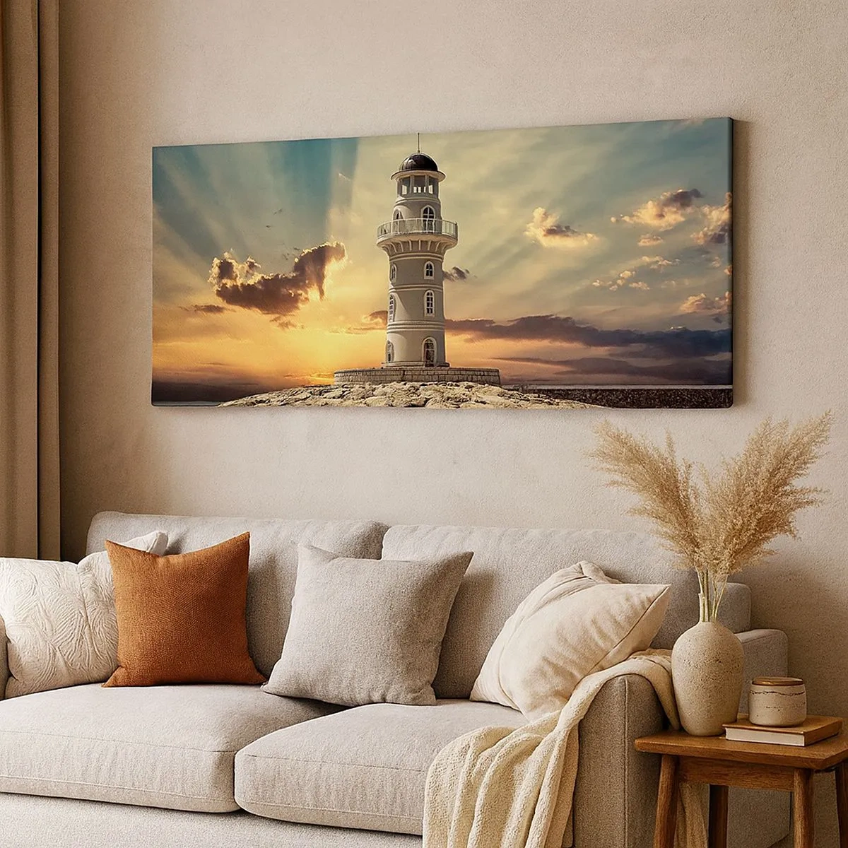 Quadro em tela - Luz - Bondade - Beleza - 100x40 cm