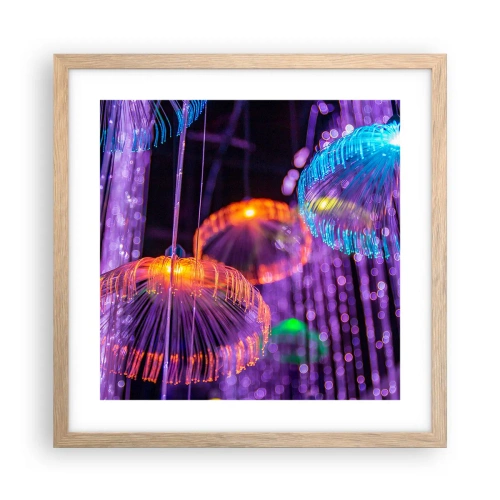 Pôster com moldura de carvalho claro - Fonte de luz - 40x40 cm