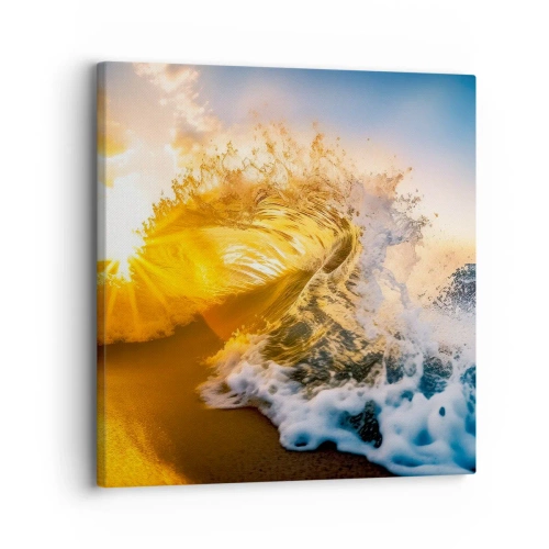 Quadro em tela - Diversão na areia - 30x30 cm