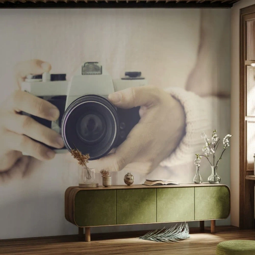 Papel de Parede Premium Sand - Para ver mais... - Câmera, Vintage, Fotografia - 100x70 cm