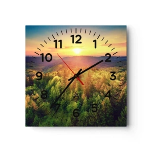 Relógio de parede - Relógio em vidro - Picos e cumes - 40x40 cm