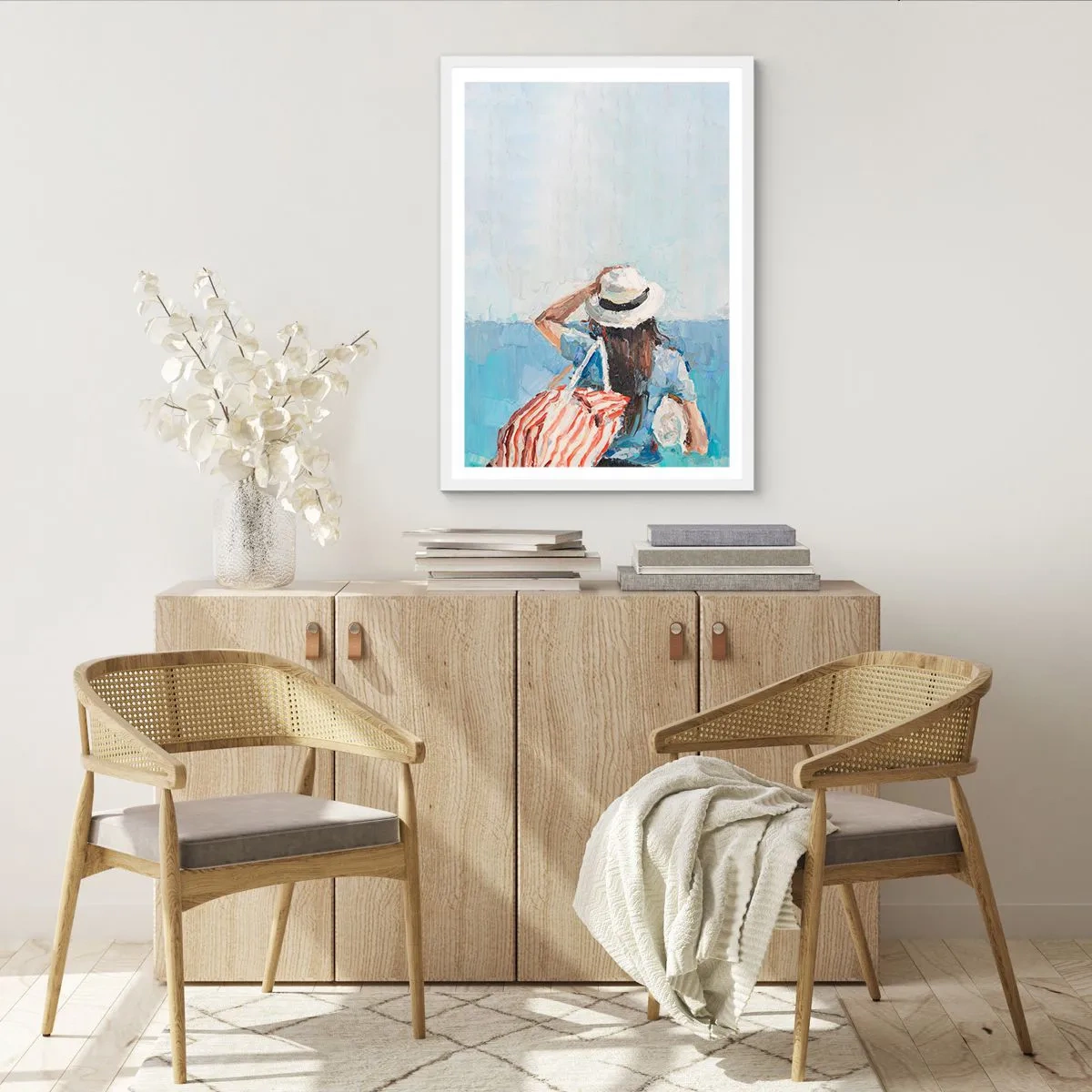 Pôster em moldura branca - Bem-vindo às suas férias - 61x91 cm