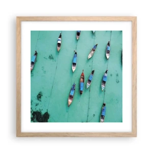 Pôster com moldura de carvalho claro - Na alegre expectativa - 40x40 cm