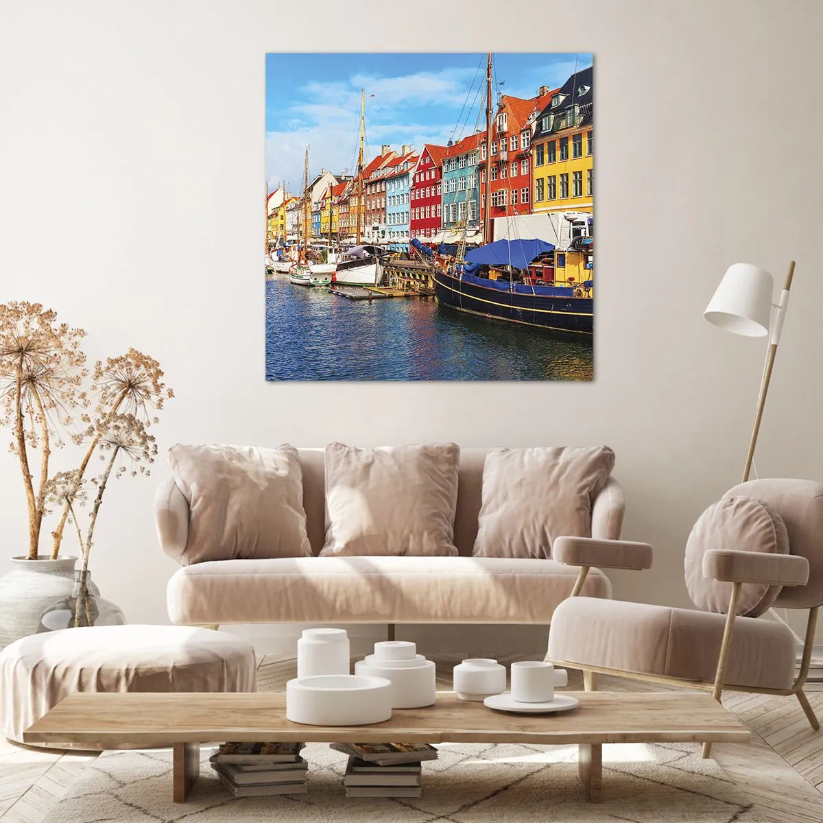 Quadro em tela - Orla alegre - 60x60 cm