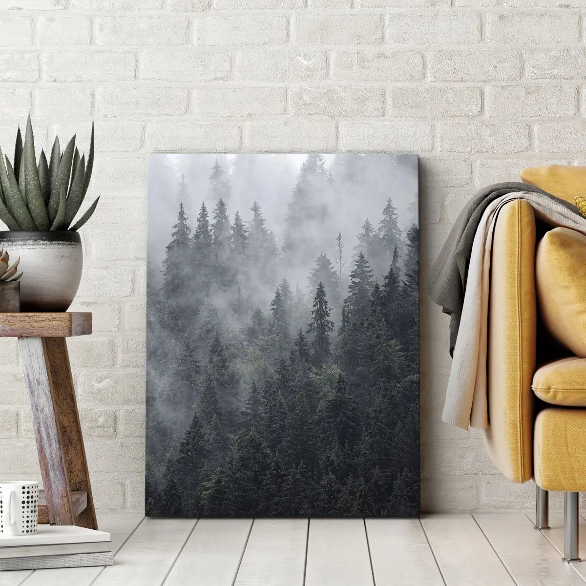 Quadro em tela - O amanhecer da floresta - 50x70 cm