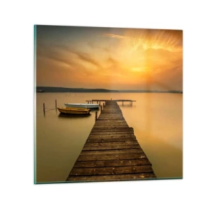 Quadro em vidro - Abrirei o céu dourado para vós - 30x30 cm