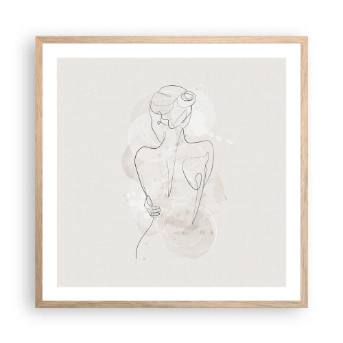 Pôster com moldura de carvalho claro - Como um instrumento sensível - 60x60 cm