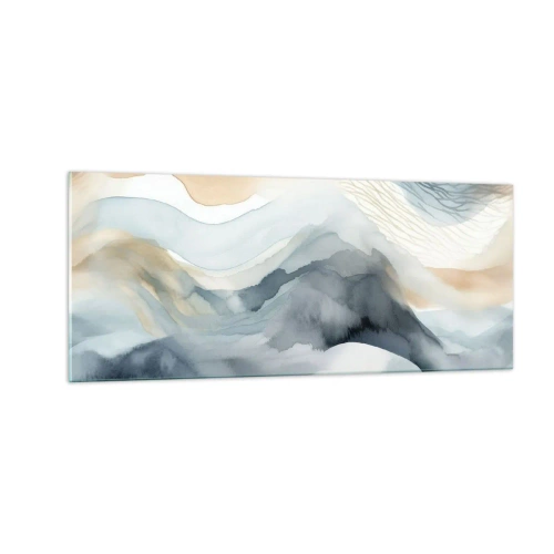 Quadro em vidro - Abstração nevada e nebulosa - 100x40 cm