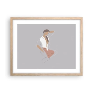 Pôster com moldura de carvalho claro - O esboço do encanto - 50x40 cm