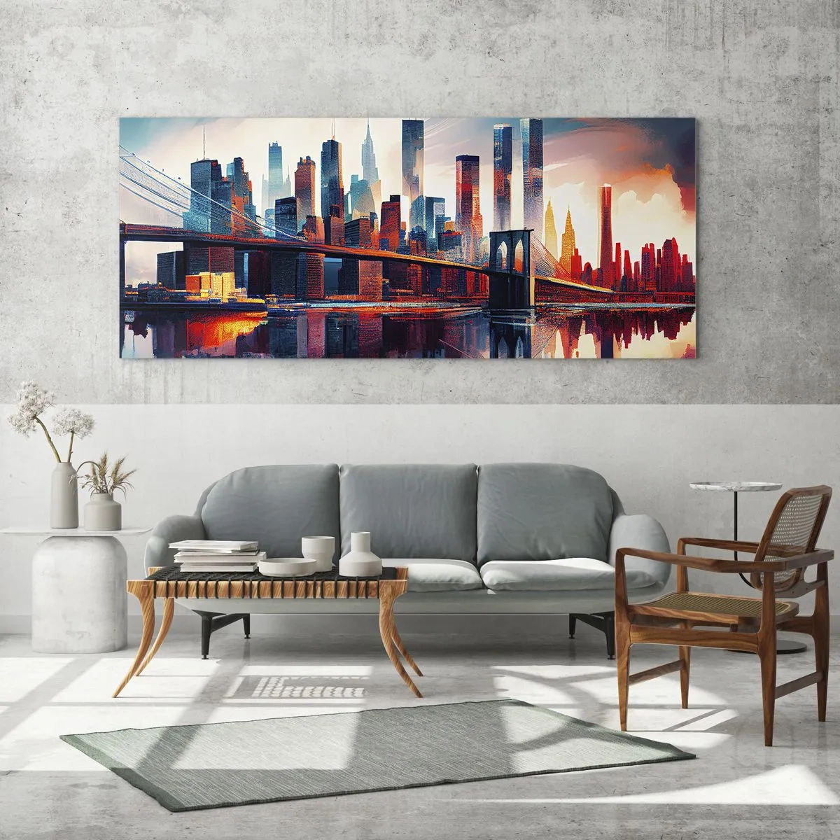 Quadro em vidro - Nova York dos sonhos - 90x30 cm
