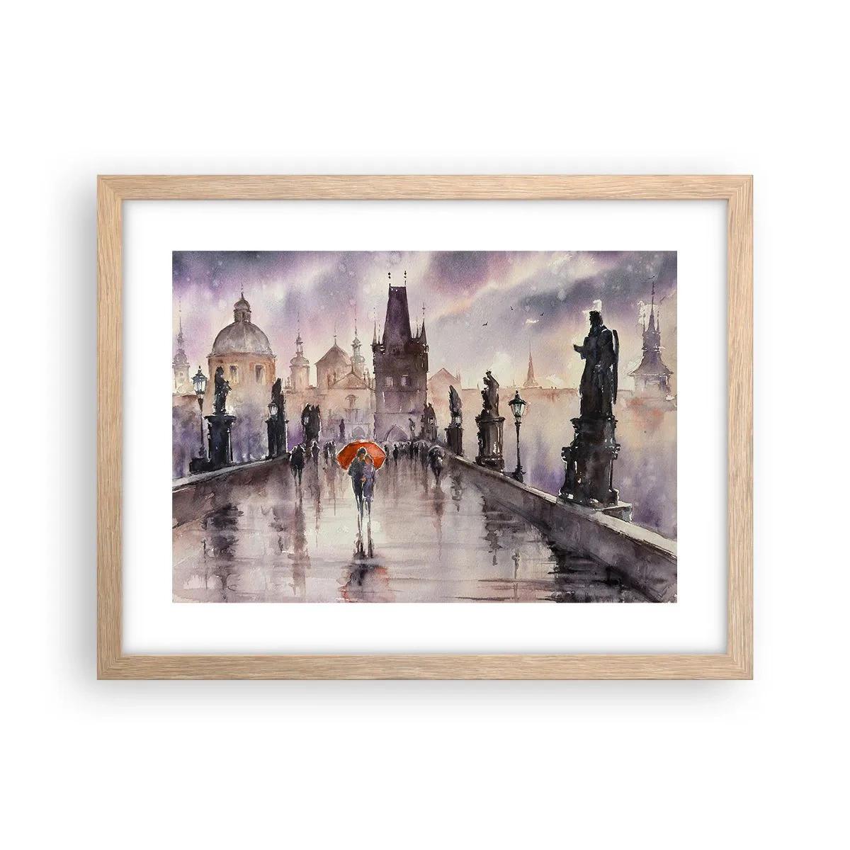 Pôster com moldura de carvalho claro - Pessoas não mudam - 40x30 cm