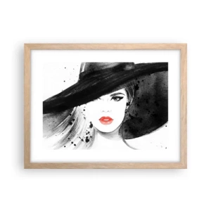 Pôster com moldura de carvalho claro - Dama de Preto - 40x30 cm