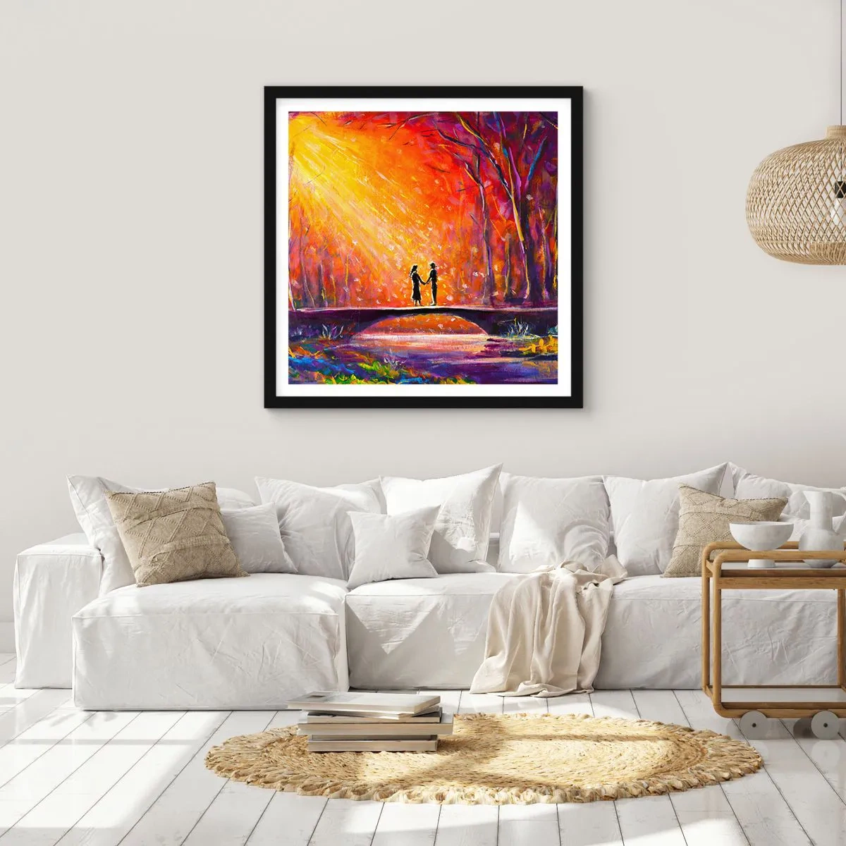 Pôster com moldura preta - O céu também os ama - 60x60 cm