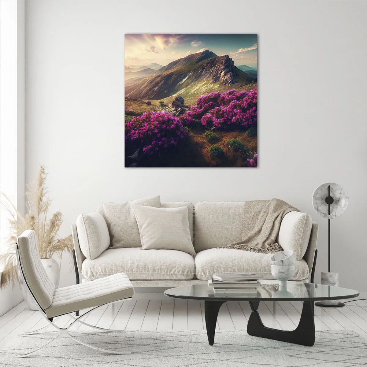 Quadro em vidro - Verão nas montanhas - 70x70 cm