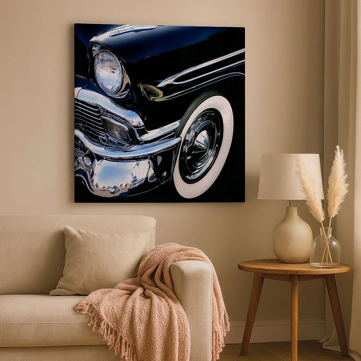 Quadro em tela - Clássicos em prata, preto e branco - 30x30 cm