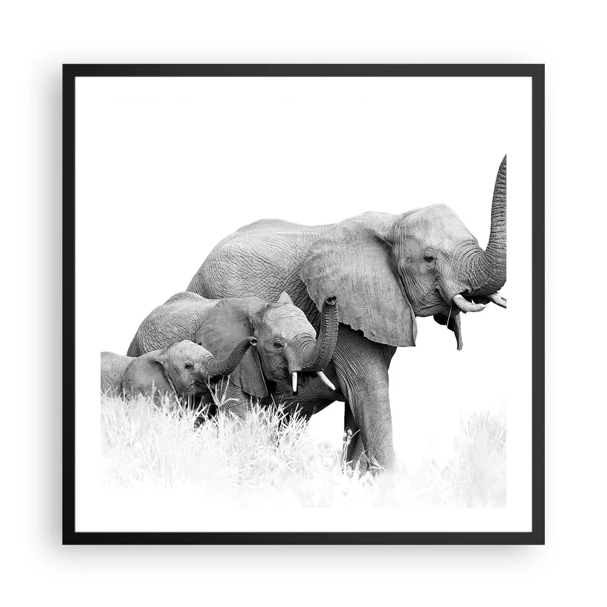 Pôster com moldura preta - Um, dois, três - 60x60 cm