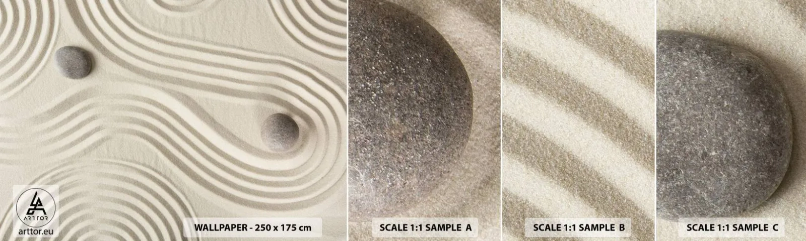 Amostra de papel de parede autocolante Deluxe Sticker - Um toque de calor - Abstração, Pedaço, Areia - 100x30 cm