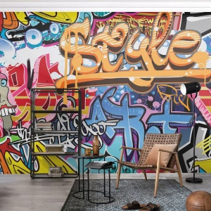 Papel de Parede Standard Eco - Murais, murais, murais... - Grafite, Pedaço, Padrão Moderno - 200x140 cm