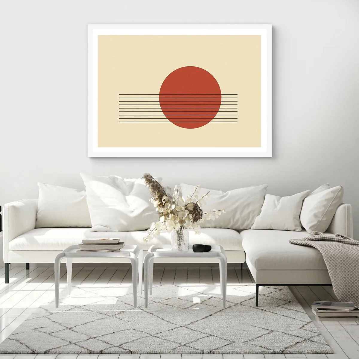 Pôster em moldura branca - Em círculo e mais além - 40x30 cm